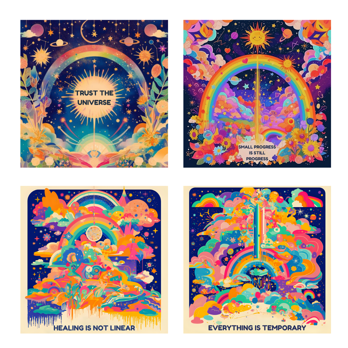 Positive Affirmations-Sticker- Bundle oder einzeln 8 cm x 8 cm