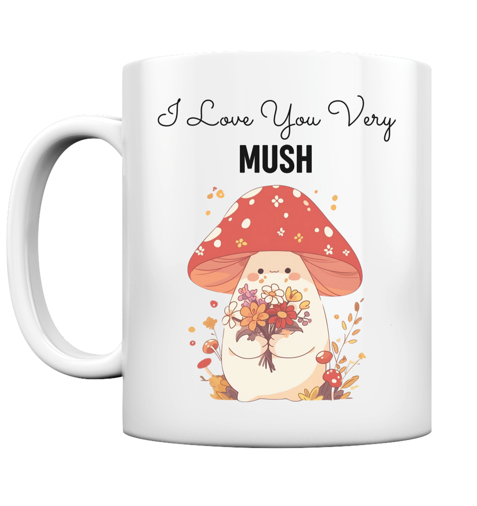 I Love You Very Mush - Niedlicher Fliegenpilz mit Blumenstrauß