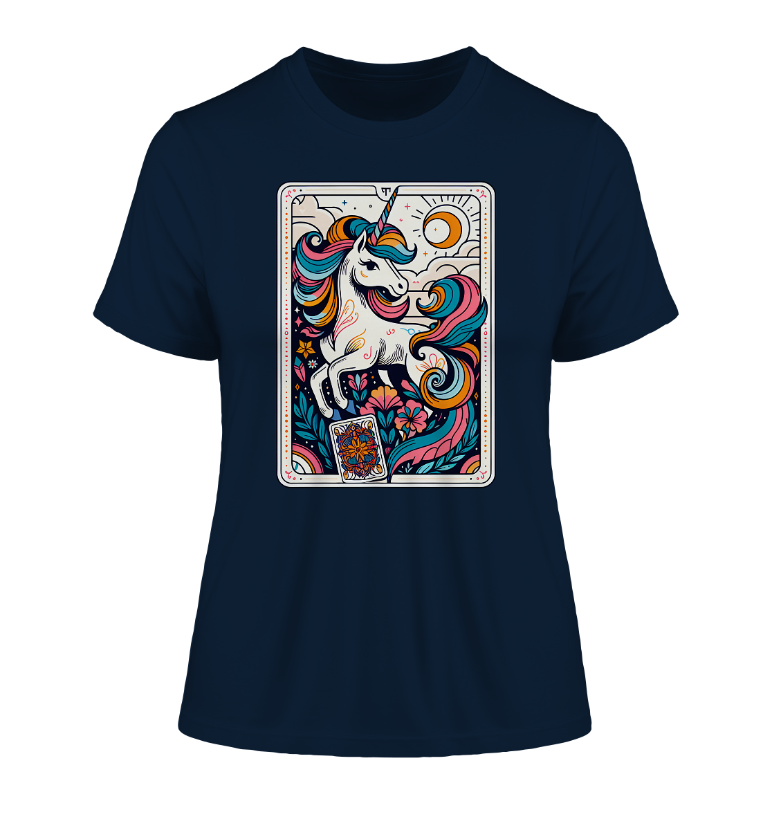 Einhorn Tarot Karte: T-Shirt aus reiner Bio-Baumwolle