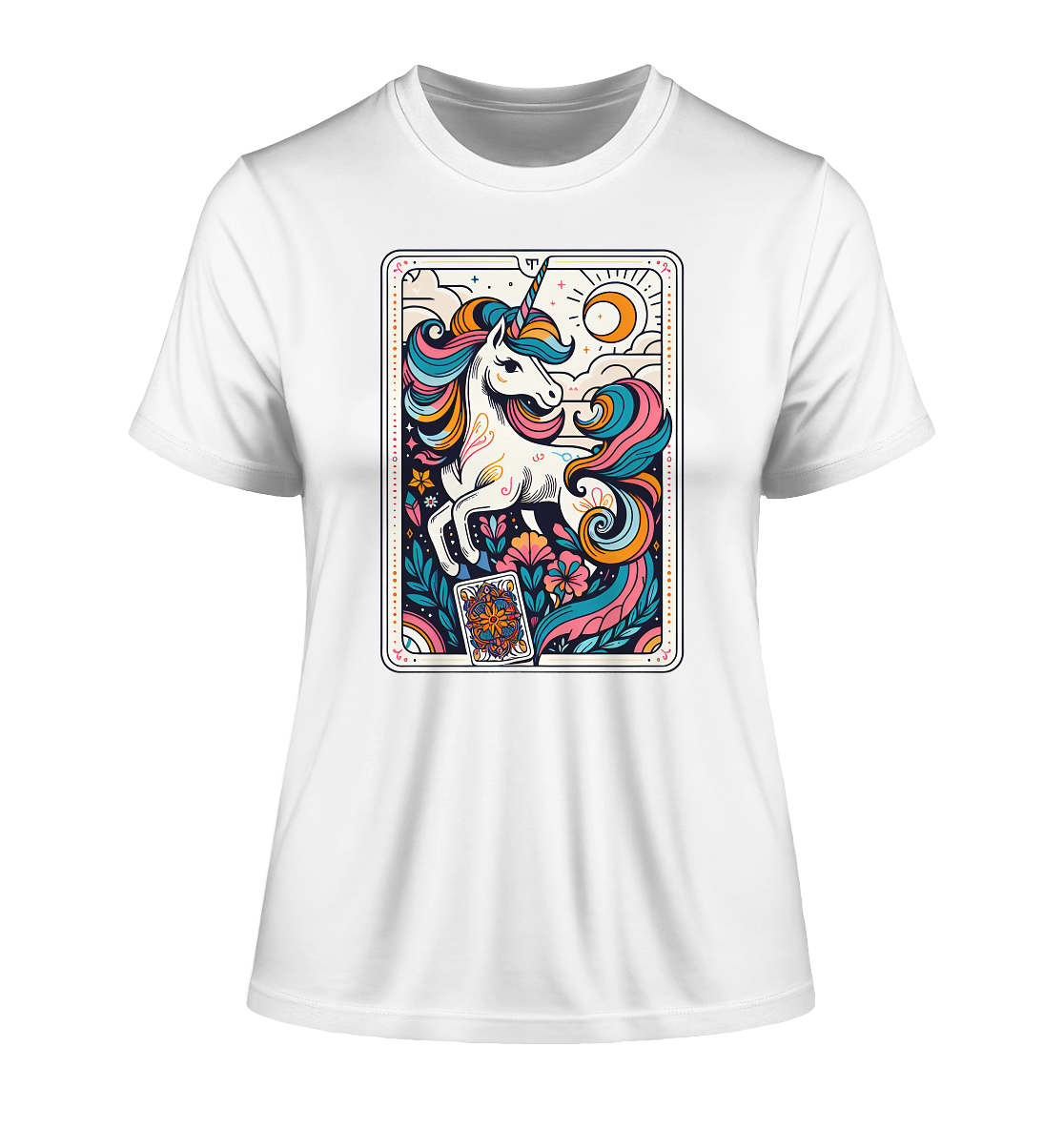 Einhorn Tarot Karte: T-Shirt aus reiner Bio-Baumwolle