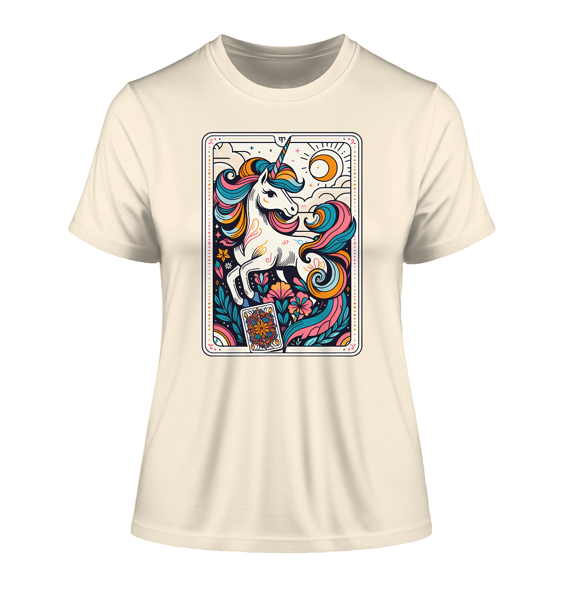 Einhorn Tarot Karte: T-Shirt aus reiner Bio-Baumwolle
