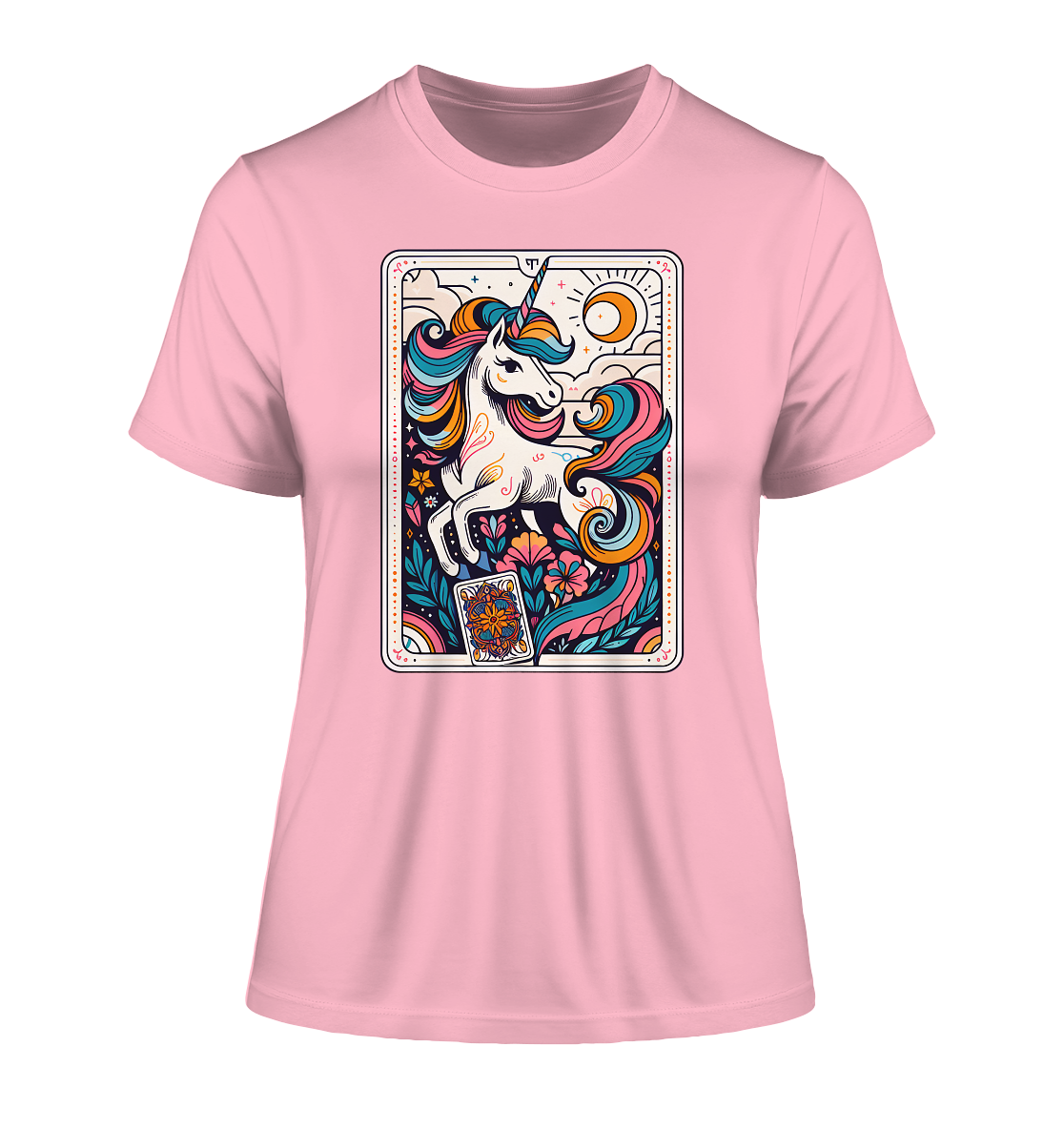 Einhorn Tarot Karte: T-Shirt aus reiner Bio-Baumwolle