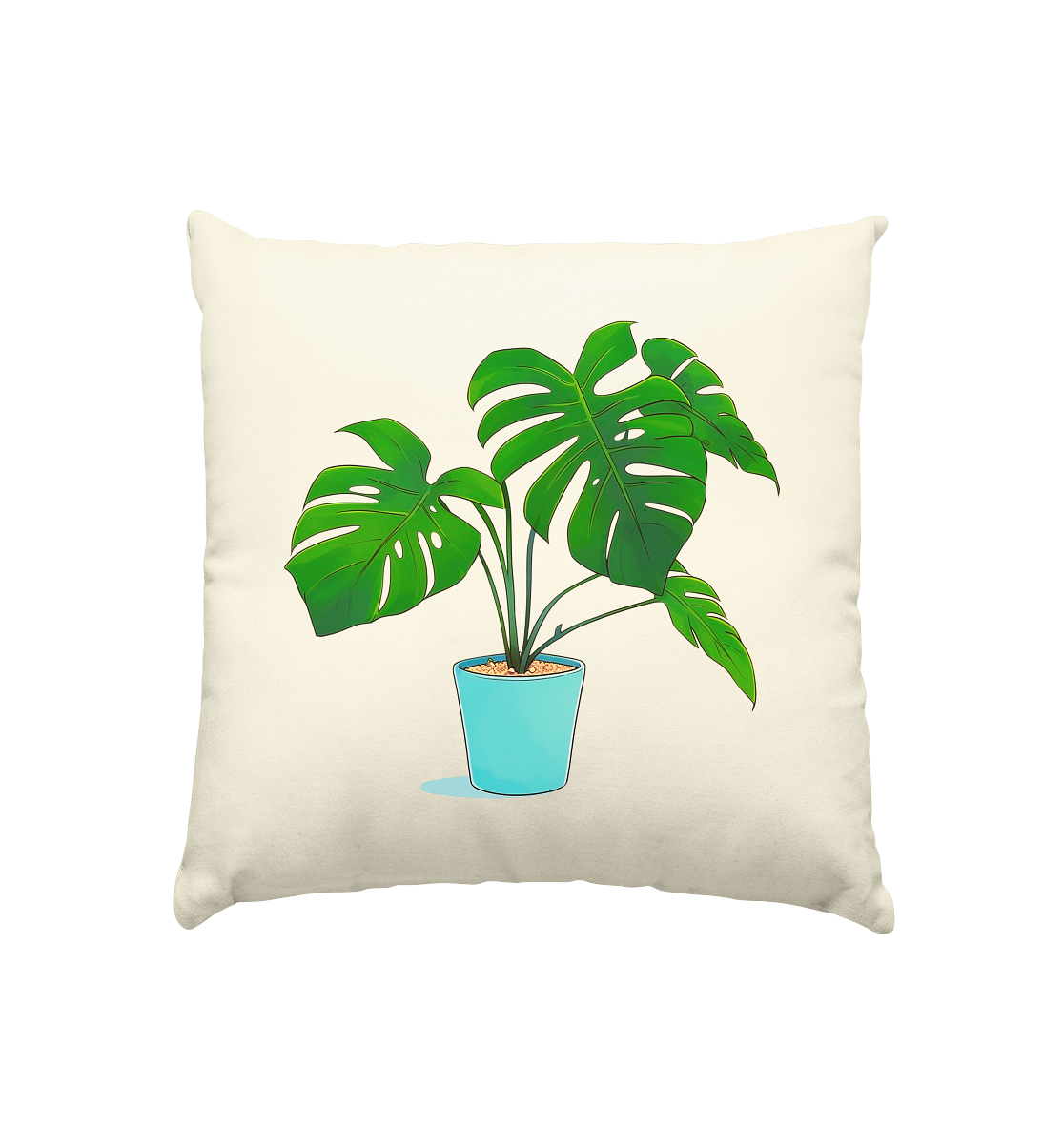 Design Kissen Monstera - natur 40x40cm