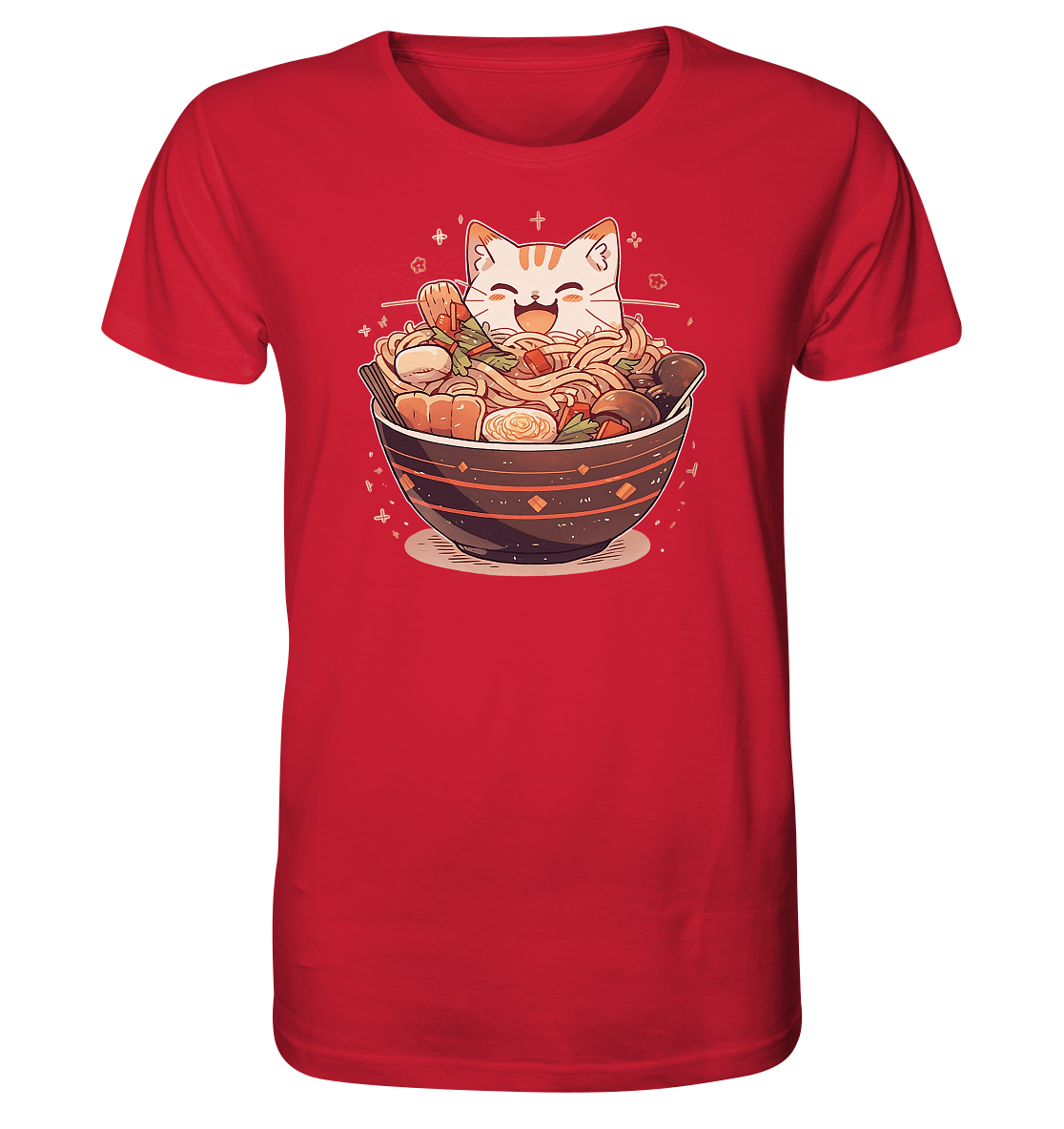 Niedliche Kawaii Katze in Ramen Schüssel / Bio-Baumwolle