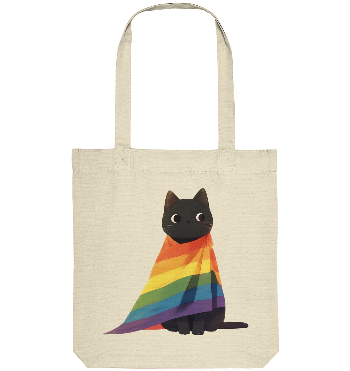 Regenbogen Katze: Tasche aus recycelter Baumwolle