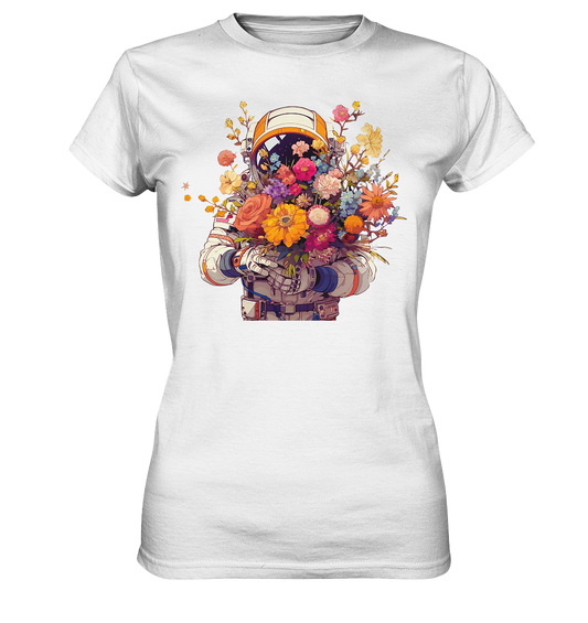 Astronaut mit großem Blumenstrauß: T-Shirt