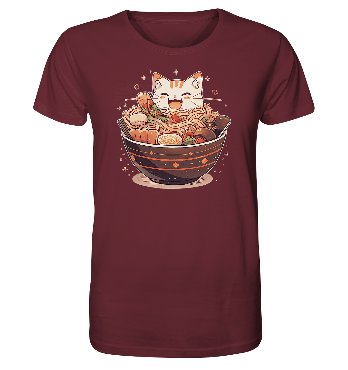 Niedliche Kawaii Katze in Ramen Schüssel / Bio-Baumwolle