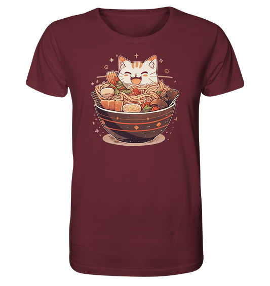 Niedliche Kawaii Katze in Ramen Schüssel / Bio-Baumwolle