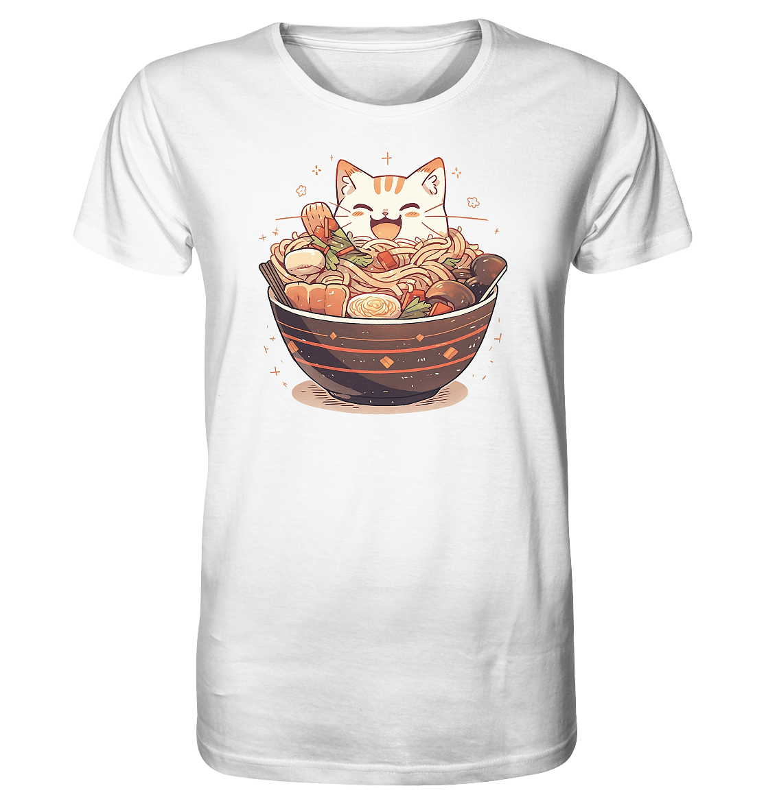 Niedliche Kawaii Katze in Ramen Schüssel / Bio-Baumwolle