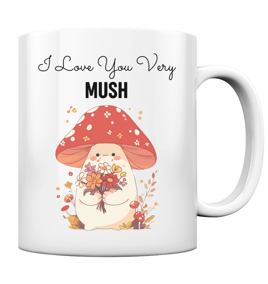 I Love You Very Mush - Niedlicher Fliegenpilz mit Blumenstrauß